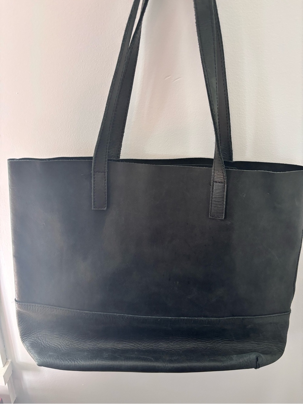Able Black Leather Everyday Tote
